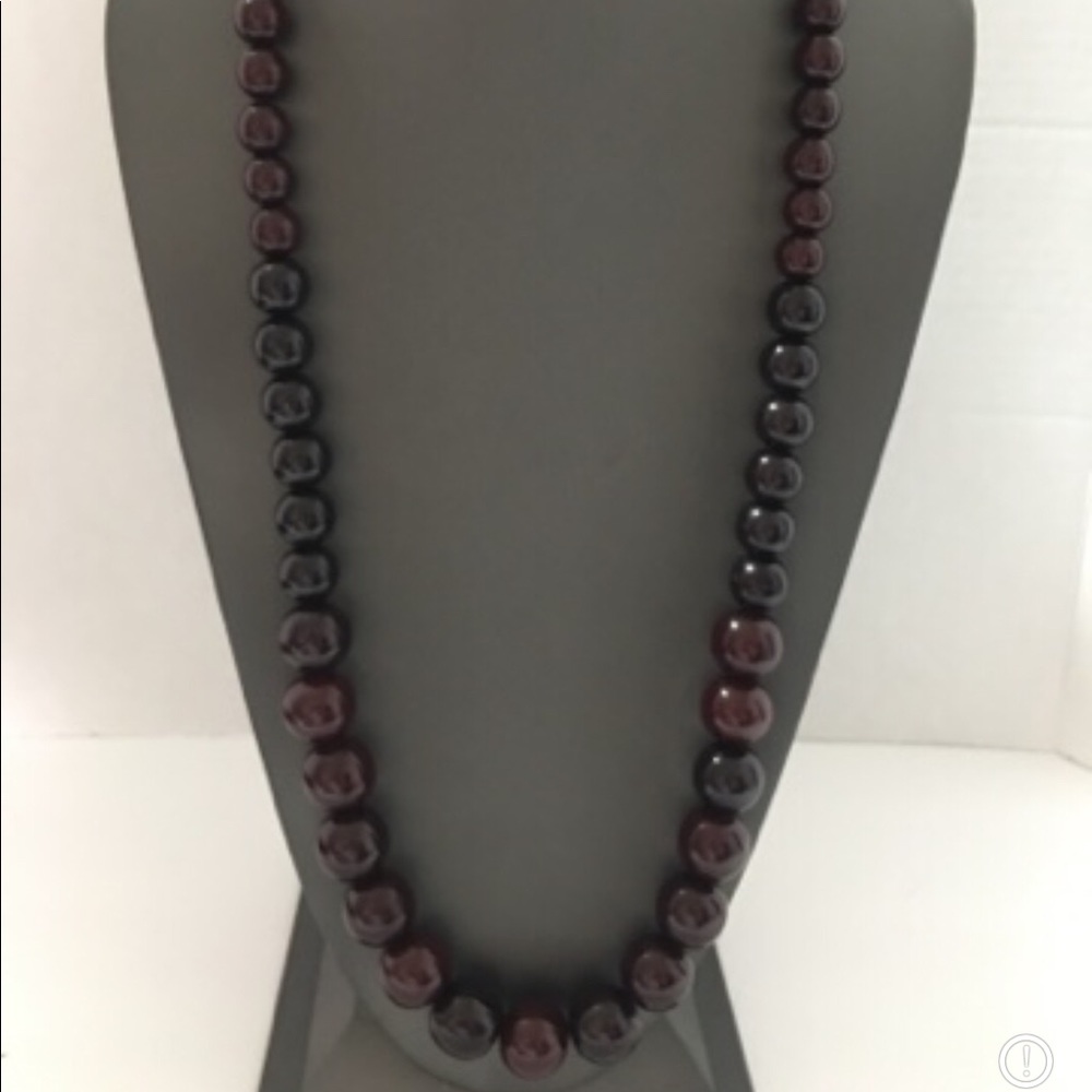 Brown wooden bead necklace